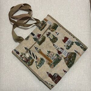 Tapestry Lighthouse Bag-ZipTop Closure-EUC